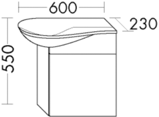 BB MG-Waschtisch+WTU (SEAC060) rc40System, 320x600x550, PG2