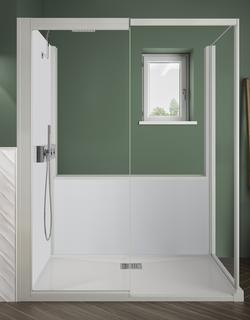 Kinedo Kinemagic Design F 160x80 Ecke Mix offen ohne Tür Thermostat Klarglas