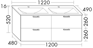 BB Set Aufpreis (SFGO122) Sys30, 490x1220x536, Weiß Velvet