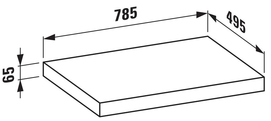 Artikelbild 2 des Artikels „Laufen Waschtischplatte LANI 78,5x65x49,5cm, o. Aussschnitt, we matt weiß matt“