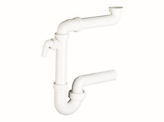 Dallmer Raumspar-Siphon 121 SL, 1 1/2"xDN 50, 1 Waschgeräte-Anschl.