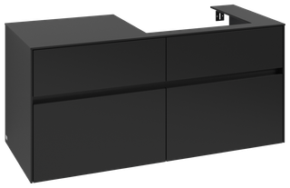 V&B Waschtischunterschrank Collaro 120x54,8x50cm, WT rechts, volcano black