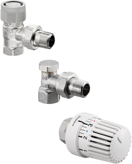 Oventrop Thermostatventil-Set Uni LH DN 10, Eckform, mit Thermostat