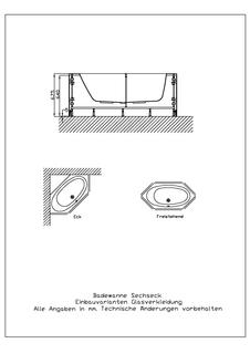 Hoesch Spezial-Untergestell Sechseck, 190x90cm, für Badewanne