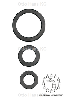HAAS Verschraubungsdichtung W270 und UBA 46x62x2mm, 1 1/2", f TW, Gummi, schwarz