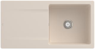 V&B Spüle Siluet 60 m Abl.garn, rd mit Handbetätigung, ivory
