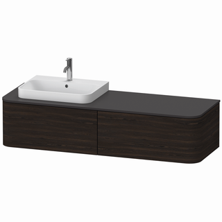 DU WTU HappyD2+ wh.,354x1600x550mm 2AZ BP l,nussb. geb. f.MWT ES Nussb re WBL