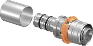 Uponor Press-System-Übergangskupplung 20 mm x 20 Rapex, Messing verzinnt