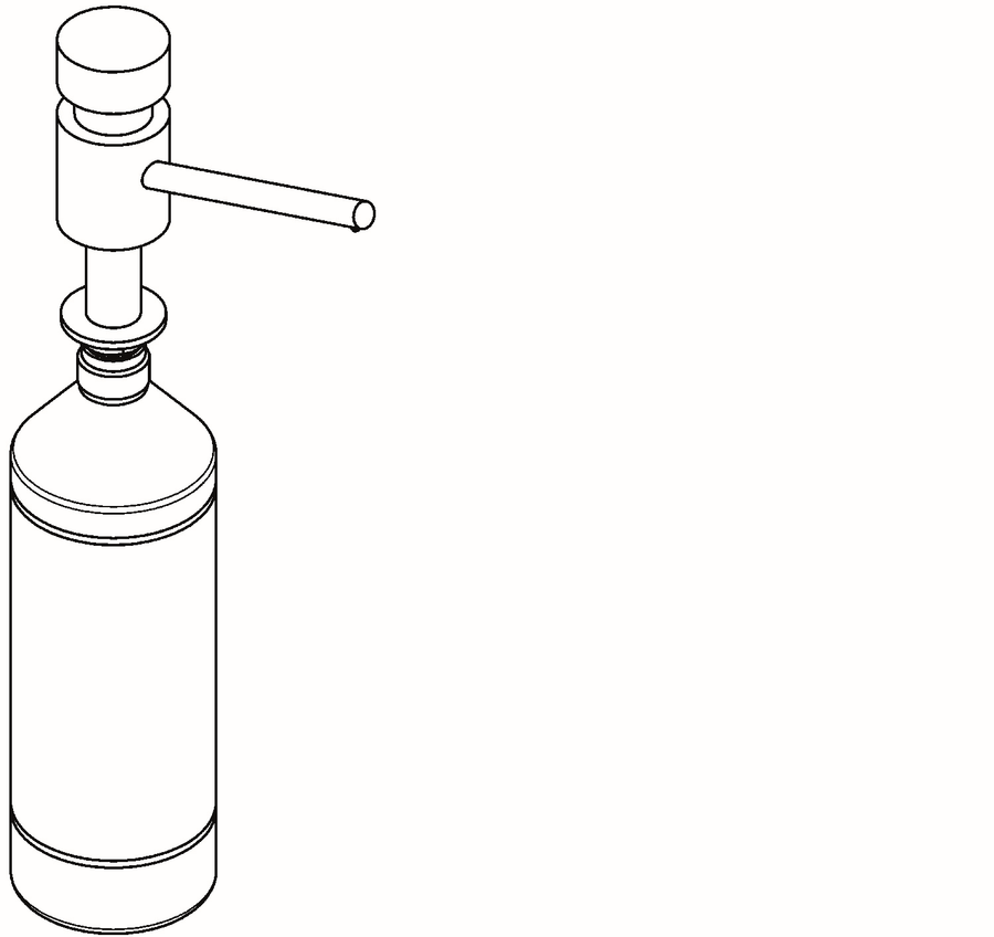 Artikelbild 2 des Artikels „AR Seifenspender f. Waschtischeinbau, 1 l-Flasche, Ausladung 140 mm “