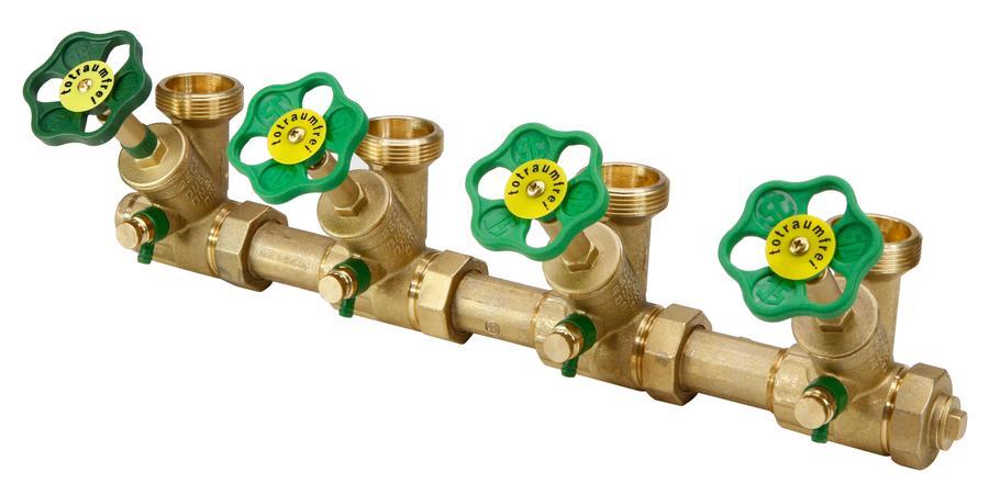 Artikelbild 1 des Artikels „Schlösser ATV-Verteiler 4-fach, DN 25, G 1x1 1/2, ohne Rinne 4-fach | DN 25, G 1 x 1 1/2“