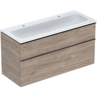 Geberit Möbel-Waschtischset iCon 120x63x48cm, we., nuss/Griff lava matt