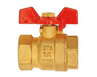 Flamco Kugelhahn 3/8" IG/IG, Flügelgriff rot, Messing