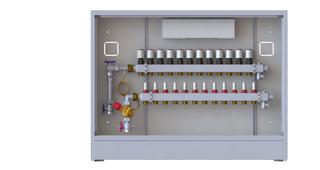 Danfoss Wohnungsstation UnoFloor Comfort 10 HK, Mont li, UP, mit Tür und Rahmen
