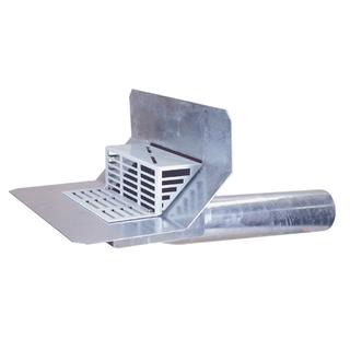 LORO Attika Direktablauf Serie 43 DN 100, K-Fl, m Be, tief. Ro, Hauptentw.