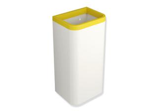 HEWI Papierabfallbehälter 477 341x655x261mm, Korpus reinweiß, senfgelb