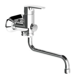 Schulte Wannen-Einhebelmischer alpha_350 A 250mm, o BrG, Ausl. schwenkb., verchr.