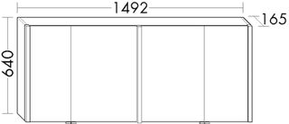 Burgbad LED-Spiegelschrank sys30 149,2x64x16,5cm, Aq., m vert. LED-Beltg.