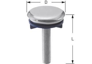 STEDO Hahnlochdeckel D 48mm, Stift 70mm, Metallguss verchromt
