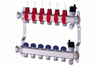Purmo Heizkreisverteiler Premium line 11 Kr., 653mm lg, 1", ES, flachdichtend