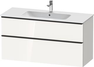 Duravit Waschtisch-Unterschrank D-Neo 121x46,2cm, sw/w hgl, 1 Schubk., 1 Ausz.