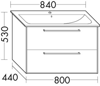 Burgbad Osera Waschtisch-Unterschrank 80x44x53cm, sa ma, 1 Schublade/1 Auszug