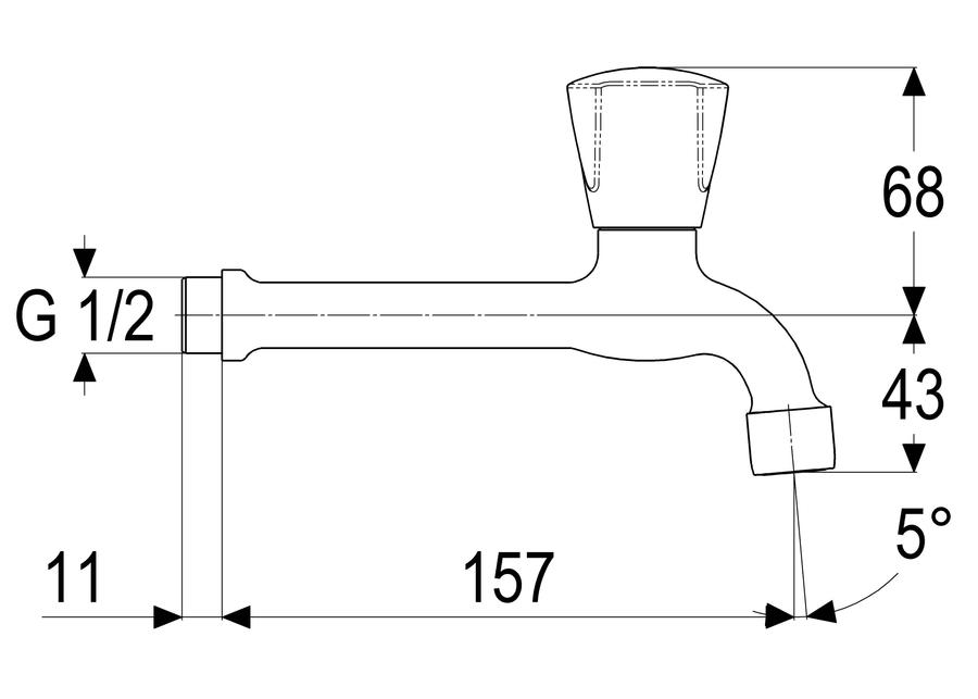 Artikelbild 2 des Artikels „Schulte Wand-Auslauf-Vtl classic-line_2 Ausl. 155mm, 1/2