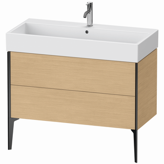 DU WTU bodenst. XViu 493x984x454mm 2Ausz.,schw.matt/Eiche Natur ES Ahorn