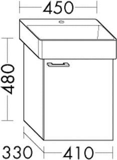 Burgbad Waschtischunterschrank Diago 41x48x33cm, rechts, Schilf Matt, 1 Tür