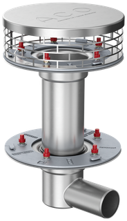 ACO Flachdachabl. Variant-Spin DN100 0Grad/2-tlg. /Kiesf.V2A