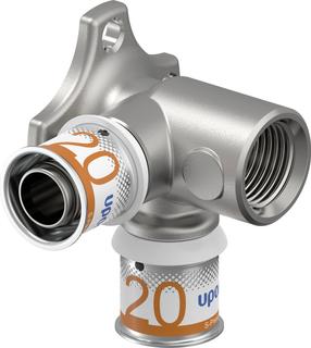 Uponor Doppel-Wandscheibe S-Press PLUS 20mmxRp 1/2x20mm, 90Grad