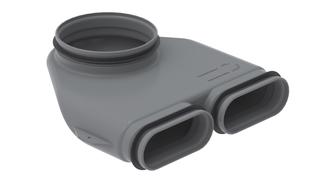 Zehnder Übergang CK 300 DN 160, m 3 Lippend, f ve Umlenkg. 90Gr