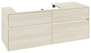 V&B Waschtischunterschrank Collaro 140x54,8x50cm, WT links, white oak