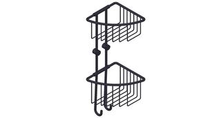 Giese Duschkorb Twinset Eck m Haken, 142x145x429mm, schwarz matt