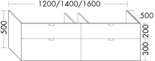 BB Waschtischunterschrank (WWRW120) rc40System, 500x1200x500, PG1