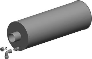 ATEC Absorptions-Schalldämpfer ASD 17, DN 80, 838mm, 30 dB, a Kunstst.