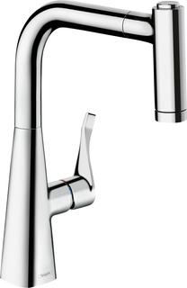 hansgrohe Spültisch-Einhebelmischer 220 Metris M71 mit Ausziehbrause, 2jet, sBox