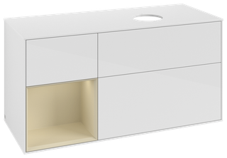 V&B Waschtisch-Unterschrank Finion 120cm, Pl w m, Rg si G m La, glo wh. Lac