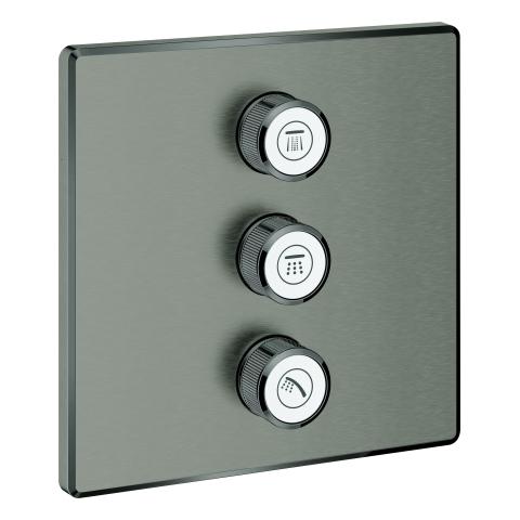 Artikelbild 1 des Artikels „GROHE Fertigset Grohtherm Smartcontrol UP-Vtl, 3-fa., eck., hd graph. gebürstet hard graphite gebürstet“