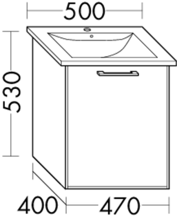 Burgbad Osera Waschtisch-Unterschrank 47x53x40cm, 1 T., re, Salbeigrau matt