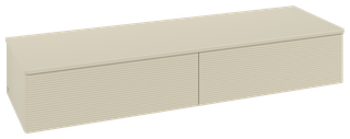 V&B Sideboard mit Frontstruktur Antao 160x26,8x50cm, WBP Lac, si Gr m Lac