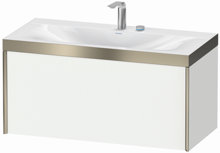 DU WTU XViu/Viu, 1 Ausz 503x1000x480mm 2 HL, champ.m./weiß matt, Ra.B1 ES Nussb