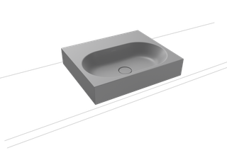 Kaldewei Aufsatz-Waschtisch CENTRO 3057 60x50cm, o. Hahnl., ch, P-E, C grey 30