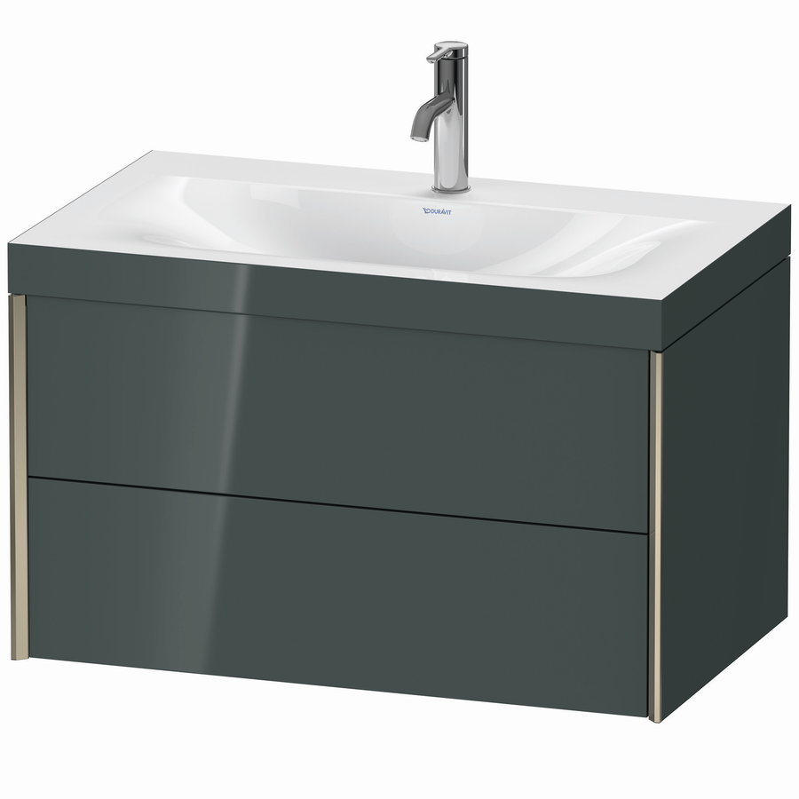 Artikelbild 2 des Artikels „Duravit WT-Unterschrank c-bonded XViu 80x48cm, 2 La, 1 HL, C m, R C, d Gr hgl Rahmen C | dolomiti grey Hochglanz“