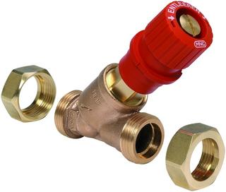 Resideo Strangabsperrventil Kombi-3-Pl, DN 15, G 3/3, RG, rot, AG