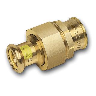 Verschraubung Press Gas 11340g konisch dichtend, Innenpressende/IG, Rotguss