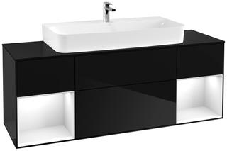 V&B WT-Unterschrank Wandbel. Finion 160cm, Pl b m, Rg g wh. Lac, glo bla Lac