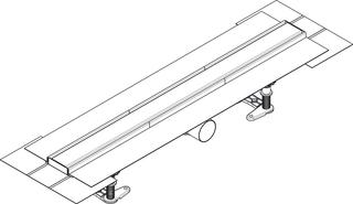 Duschrinne RainDrain Compact Komplettset, für Standardinstallation, Edelstahl gebürstet
