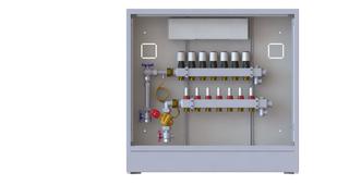 Danfoss Wohnungsstation UnoFloor Comfort 6 HK, Mont li, UP, mit Tür und Rahmen
