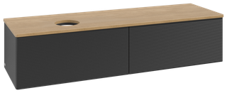 V&B WT-Unterschrank m F-Struktur Antao 160x50cm, WBP-farbe hon. Oa, bla m Lac