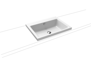 Kaldewei Aufsatz-Waschtisch PURO 3154 3 Hahnl., sw matt, warm grey 60, 60x46cm